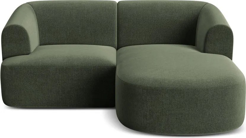 Zelená zamatová rohová pohovka (pravý roh/s leňoškou) Campi – Cosmopolitan Design