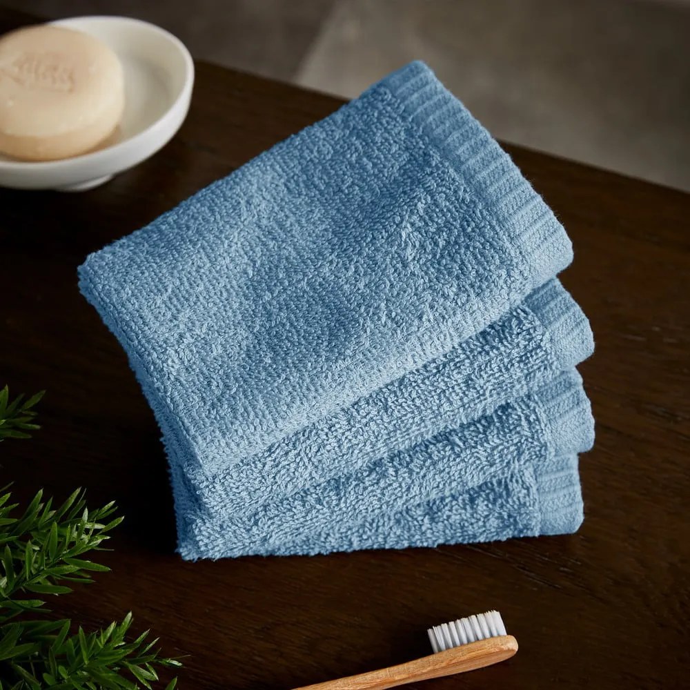 Modré rýchloschnúce bavlnené uteráky v súprave 4 ks 30x30 cm Quick Dry – Catherine Lansfield