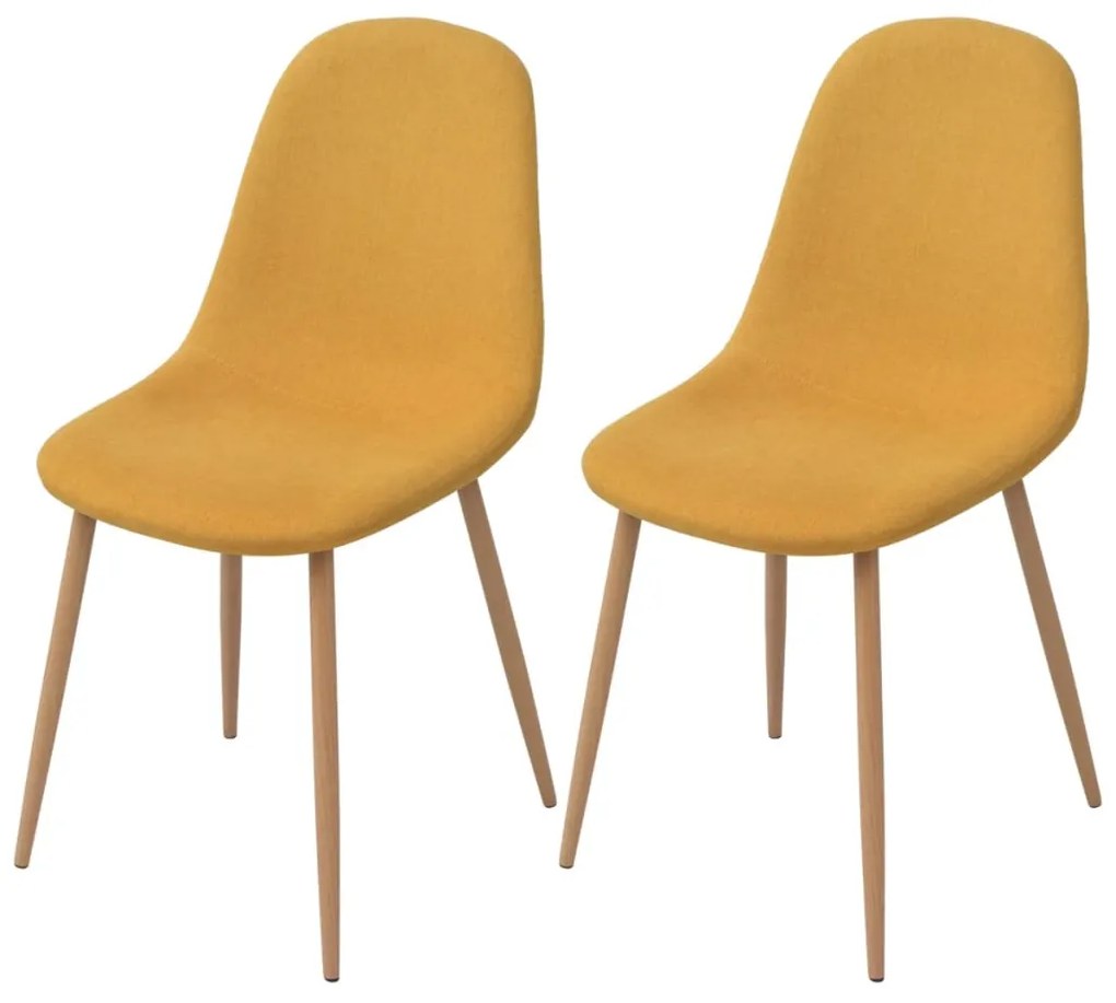 vidaXL Jedálenské stoličky 2 ks, žlté, látka
