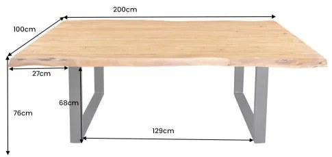Jedálenský stôl Mammut 43789 200x100cm Masív drevo Acacia  - Komfort-nábytok
