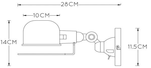 Lucide 45252/01/97 - Nástenné svietidlo HONORE 1xE14/25W/230V
