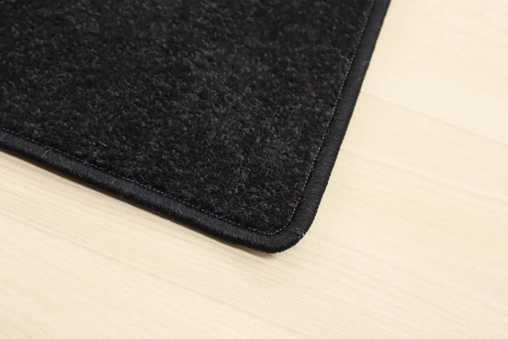Vopi koberce Kusový koberec Eton čierny 78 - 50x80 cm