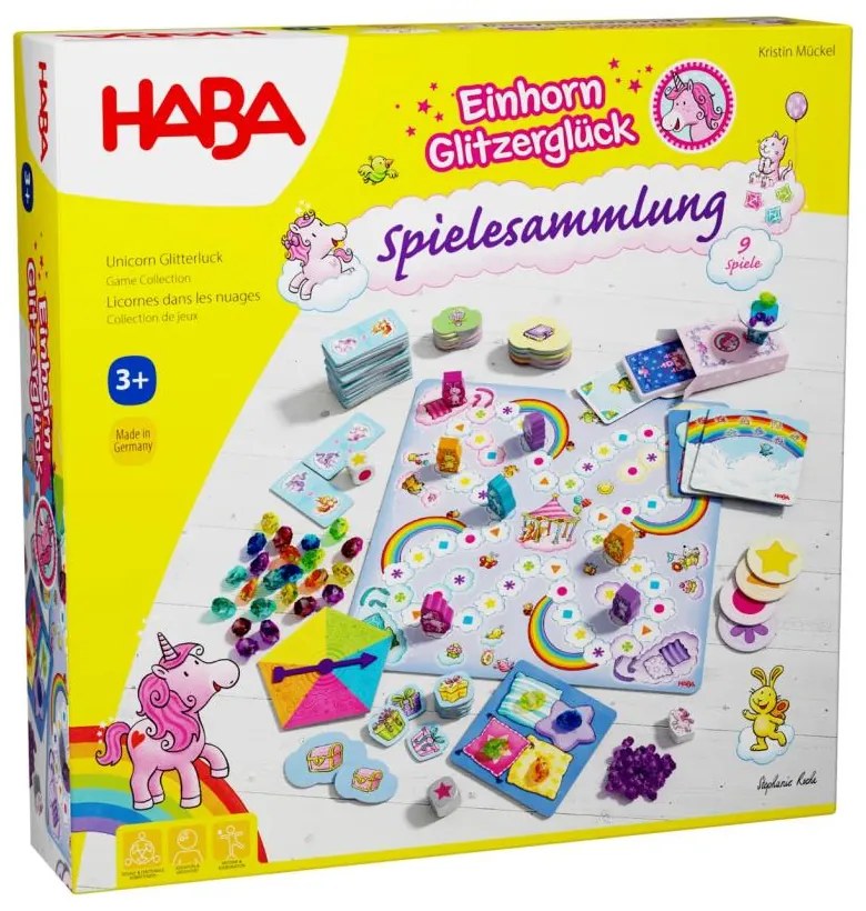 Haba Spoločenská hra pre deti Magický jednorožec Sada 9 hier