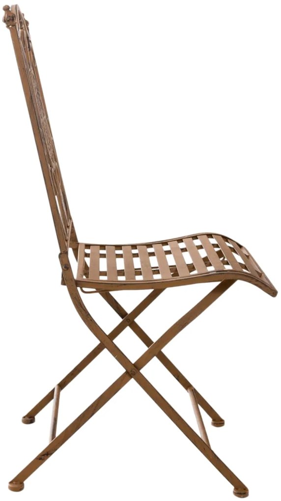 Kovová skladacia stolička Sibell (SET 2 ks) - Hnedá antik