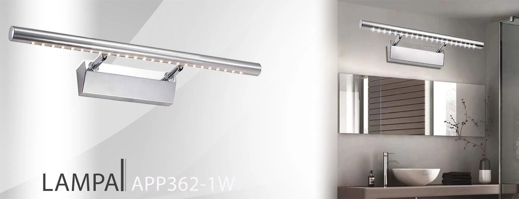 Rea - Toolight LED kúpeľnové svietidlo nad zrkadlo 7W 55CM APP362-1W, chróm, OSW-08428