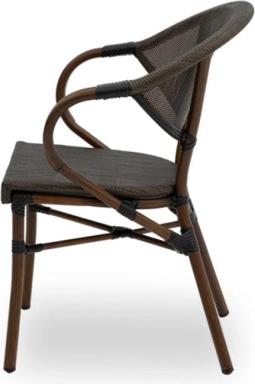 VENUS záhradná stolička s podrúčkami brown