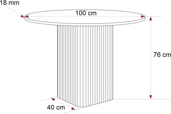 Okrúhly jedálenský stôl MELIKE biela matná 100 cm