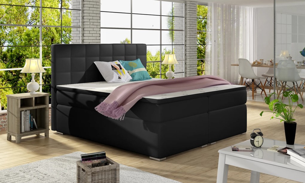 Kontinentálna posteľ 140 cm Abbie (čierna Soft 11) (s matracmi). Vlastná spoľahlivá doprava až k Vám domov. 1027409