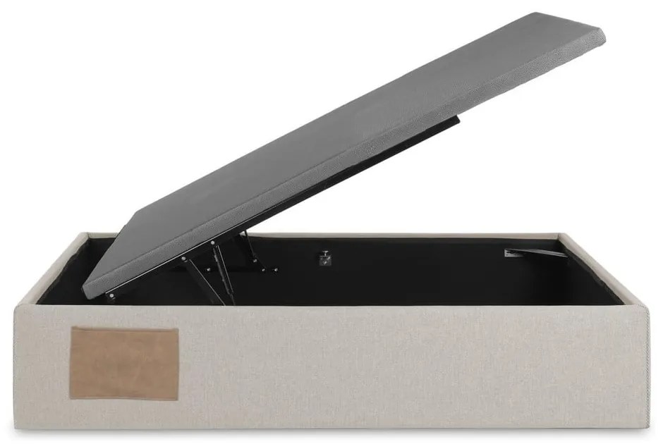 Béžová čalúnená jednolôžková posteľ s úložným priestorom 90x190 cm Matters – Kave Home