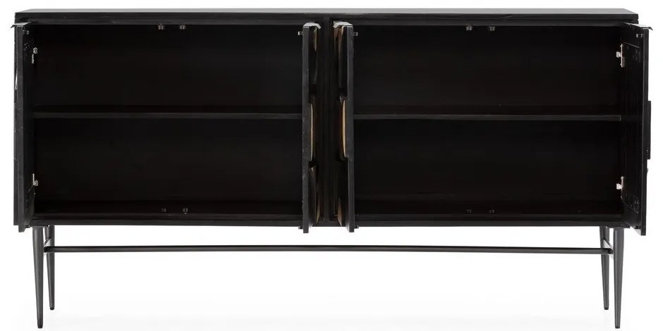 Čierna komoda z mangového dreva 175x90x40 cm Navya – MOME