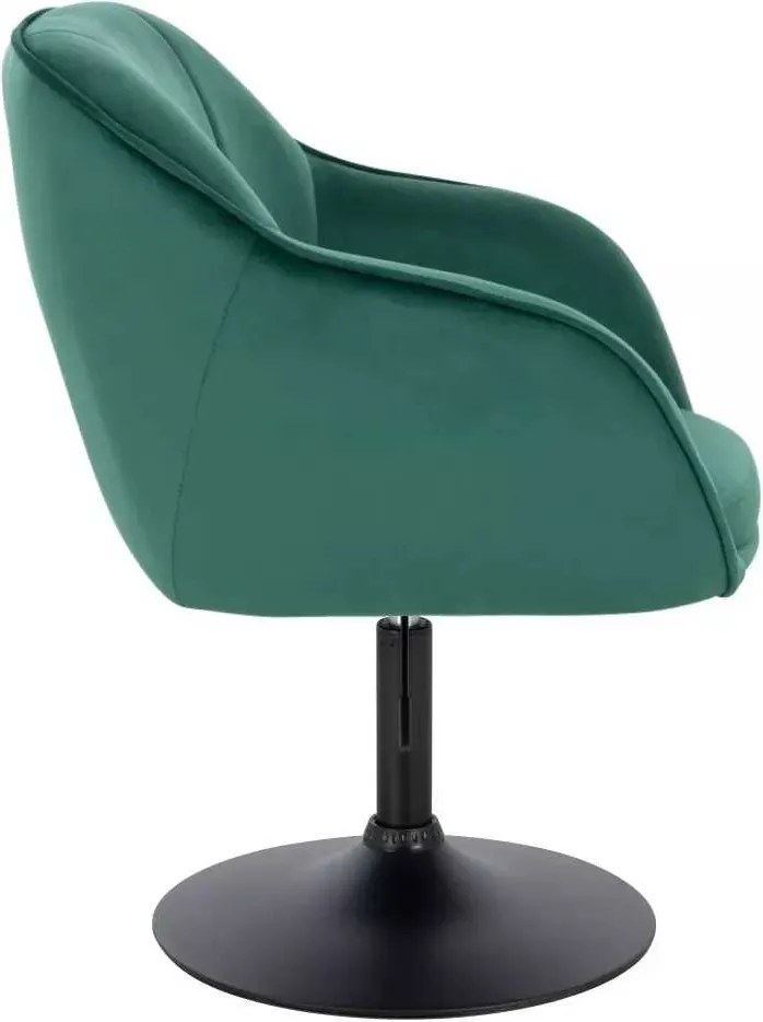 LuxuryForm DESIGN Stolička AVOLA VELUR na čiernom tanieri - zelená