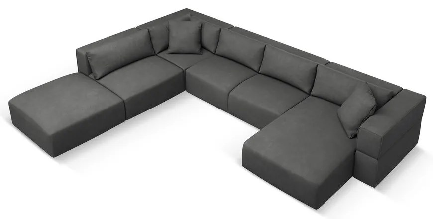 Tmavosivá rohová pohovka do "U", ľavý roh Esther – Milo Casa