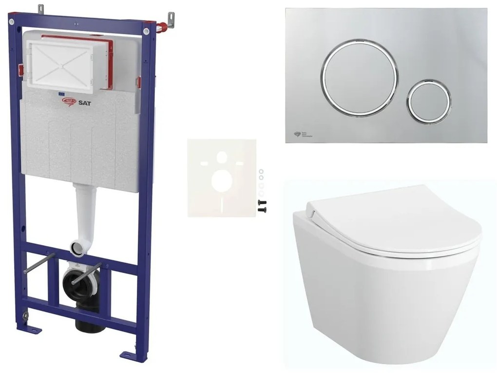 Cenově zvýhodněný závěsný WC set SAT do lehkých stěn / předstěnová + WC VitrA Integra SIKOSSINTRESU71K