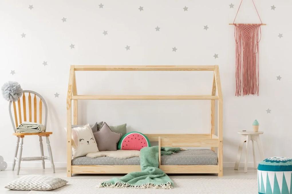 MAXMAX Detská posteľ z masívu DOMČEK - TYP B 140x70 cm