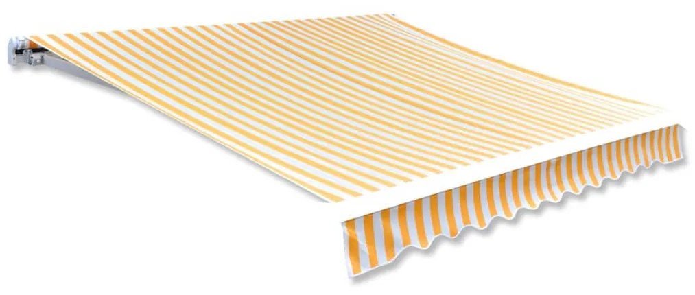 vidaXL Tieniaca plachta na markízu, plátená, oranžovo biela 500x300 cm