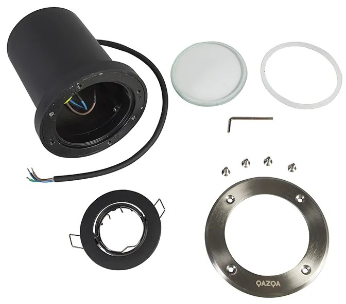 Sada 6 moderných vonkajších zemných bodových svetiel z nerezovej ocele IP65 nastaviteľných - Delux