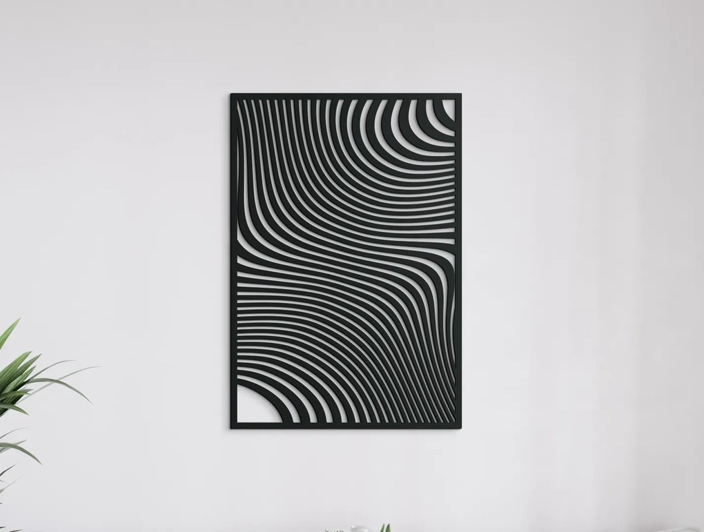 drevko Drevený obraz na stenu Konvergencie Rozmer obrazu: 44,5 x 30,5 cm, Farba dekorácie: Čierna