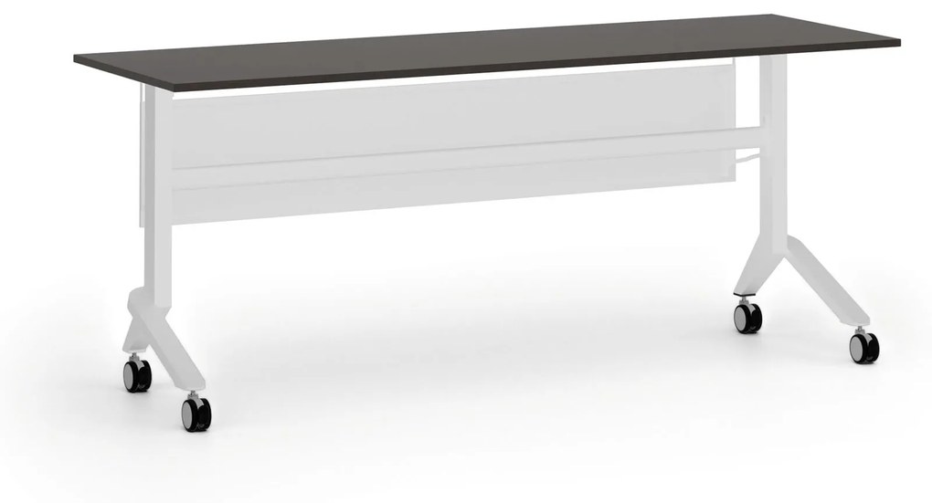 Mobilný stôl PRIMO MOVE, 1800 x 600 mm, biela podnož, wenge