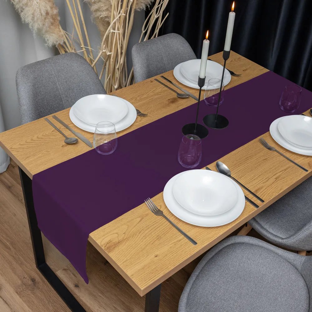 Biante Dekoračný behúň na stôl Rongo RG-064 Tmavo fialový 45x140 cm