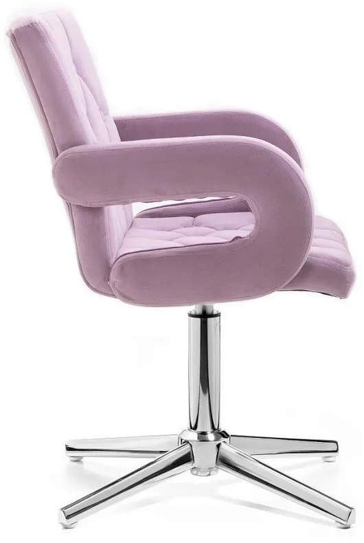 LuxuryForm DESIGN Stolička BOSTON VELUR na striebornom kríži - levanduľa