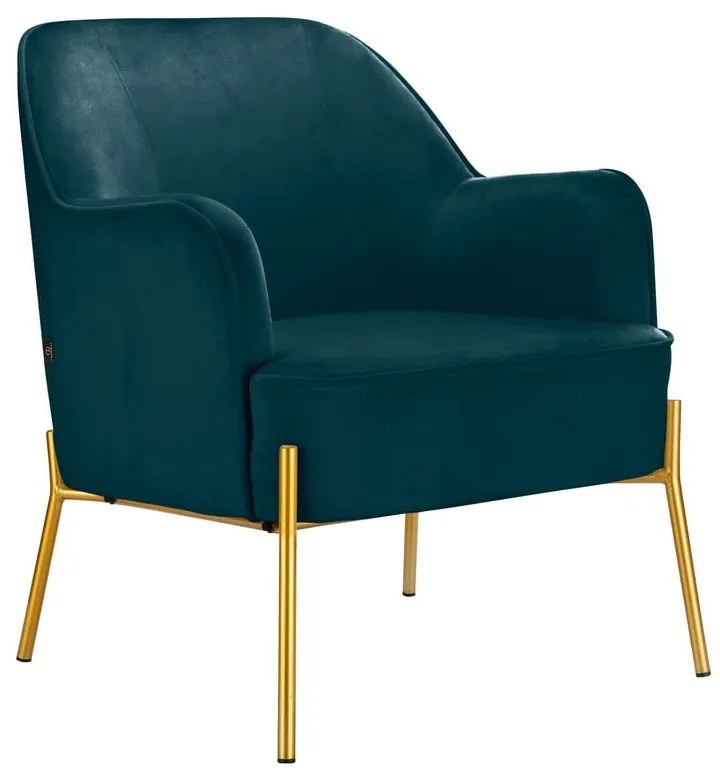 Zelenomodré zamatové kreslo Runa - Støraa