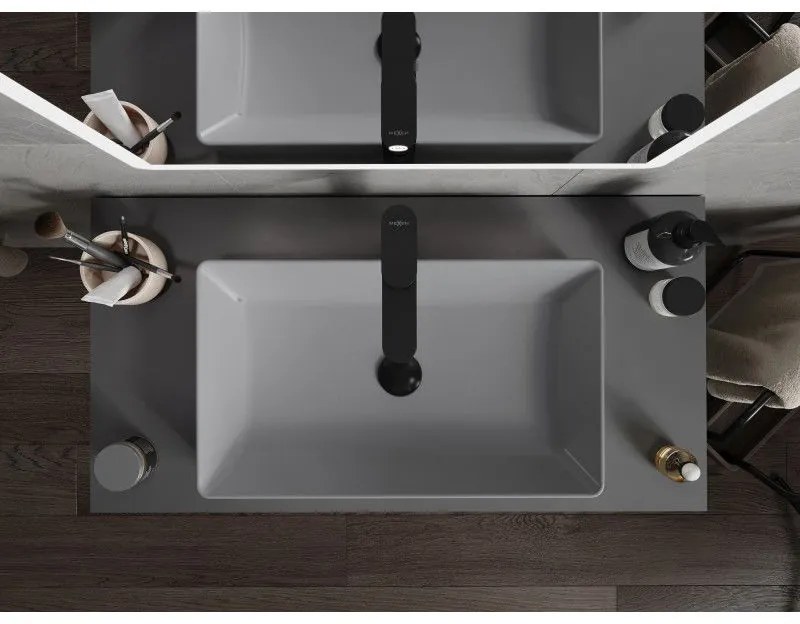 Mexen Nadia, umývadlo na dosku 60 x 35 cm, svetlá šedá matná, 21616061