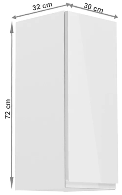 Horná kuchynská skrinka G30 Aurellia (biela + biely lesk) (P). Vlastná spoľahlivá doprava až k Vám domov. 1015727