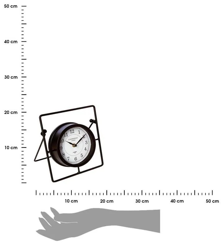 Stolové kovové hodiny Rikki čierne