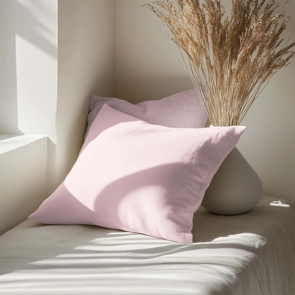 Goldea obliečka na vankúš z ľanovej zmesi - púdrovo ružová 30 x 50 cm
