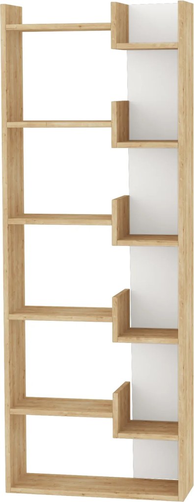 Moderná knižnica Houseland Oppa dub prírodný/biely