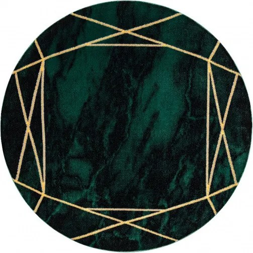 Dywany Łuszczów, POŠKODENÝ Kusový koberec Emerald 1022 green and gold kruh, 120x120 (priemer) kruh, zelená, obývacia izba