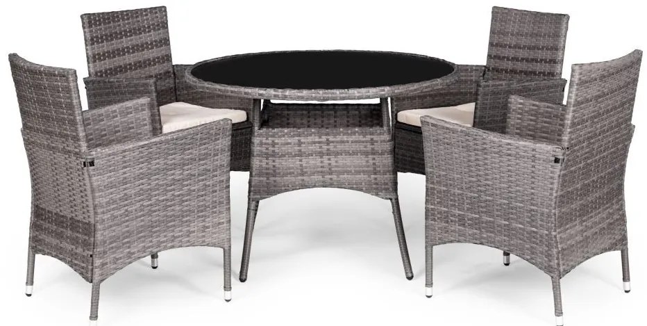 ZÁHRADNÝ SET ODILE 4 x KRESLO + OKRÚHLY STÔL