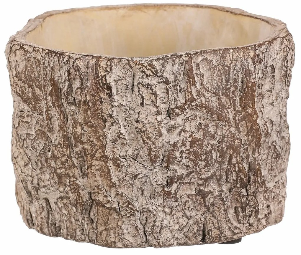 Kvetináč imitácia drevenej kôry, 16 x 16 x 10 cm,betón, 16 cm