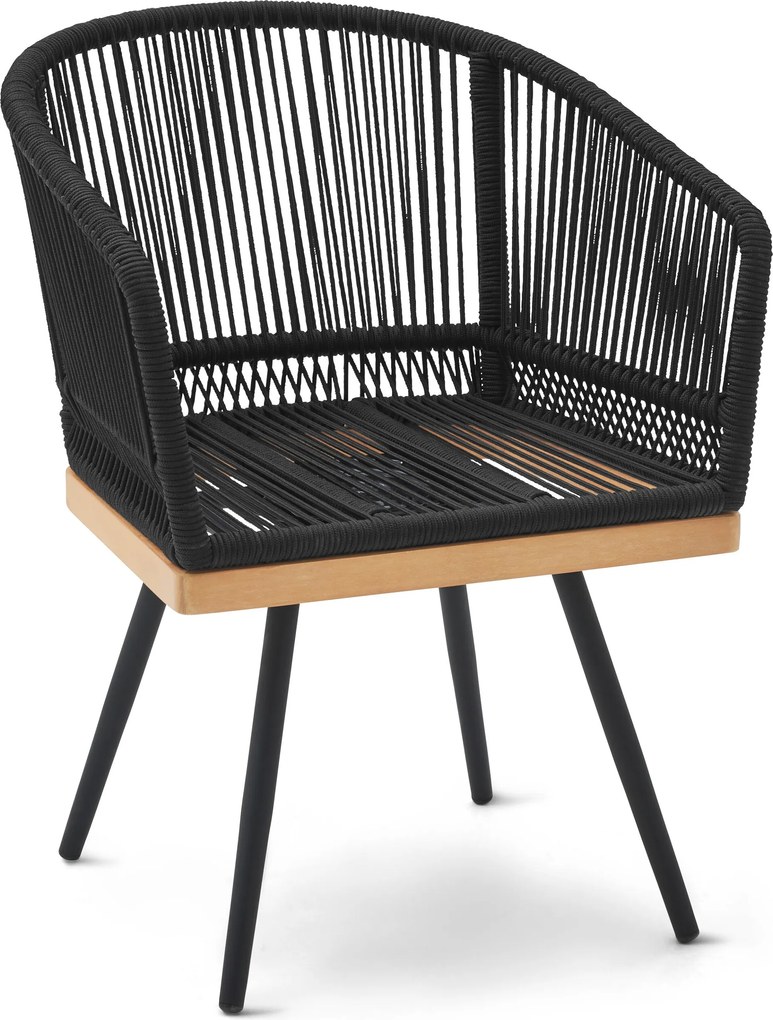 Otočná záhradná stolička s textilným výpletom