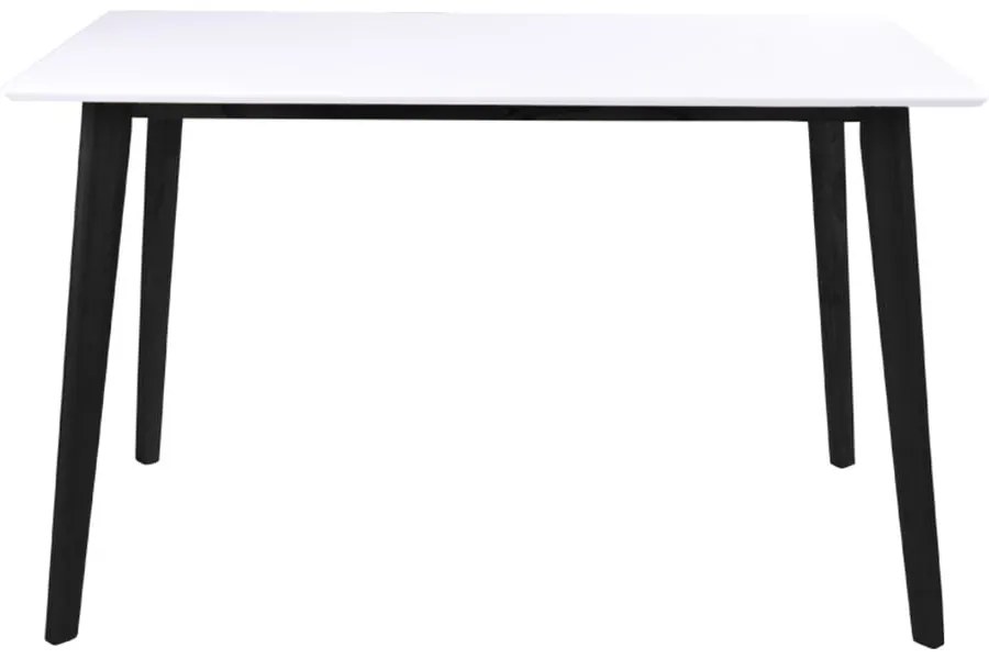 Biely jedálenský stôl s čiernou konštrukciou Bonami Essentials Vojens, 120 x 70 cm