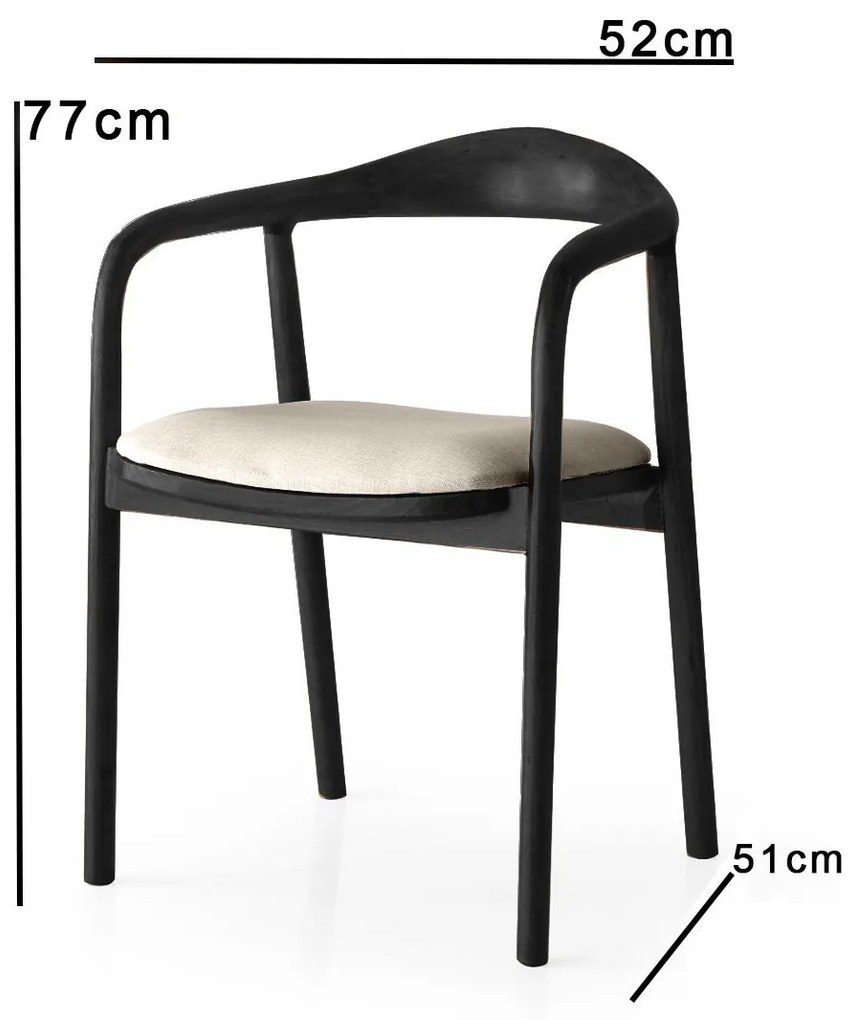 Jedálenská stolička PA z masívu svetlosivá/čierna