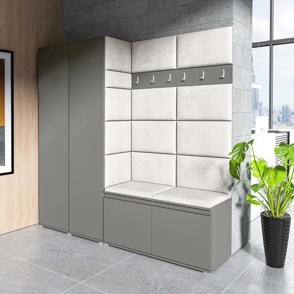 Predsieňová stena AMI 8 Ružová Bez zrkadla Dub artisan/čierna