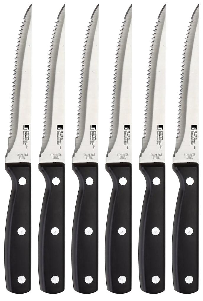 Sada 6 steakových nožov Bergner z nehrdzavejúcej ocele / 12,5 cm