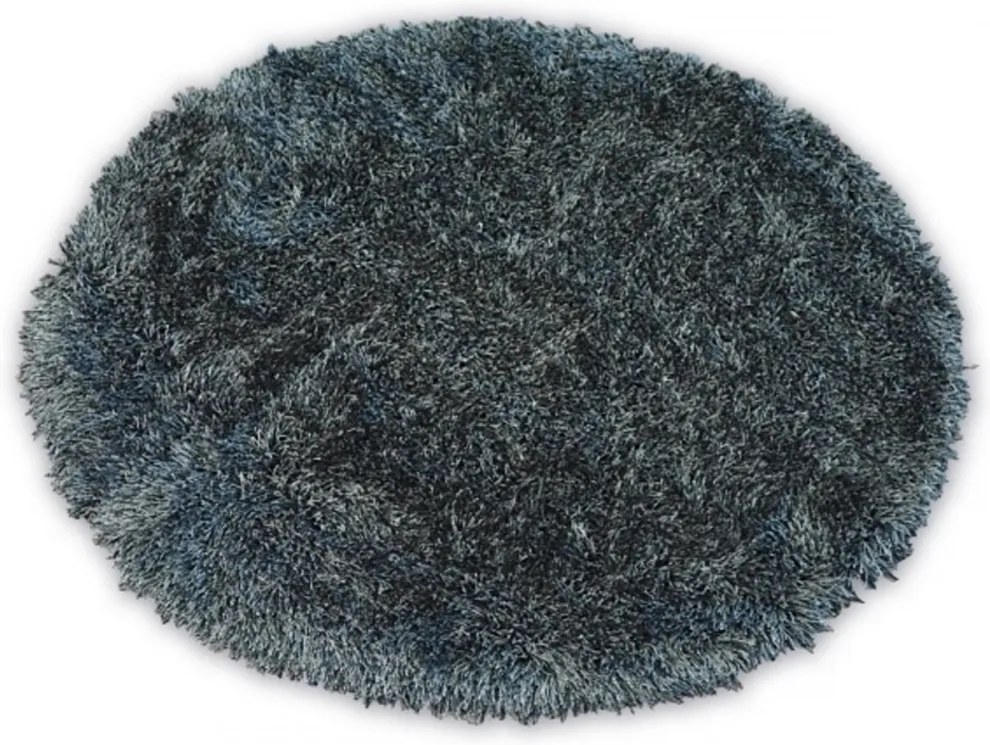 Luxusný kusový koberec Shaggy Love čierny kruh, Velikosti 120x120cm