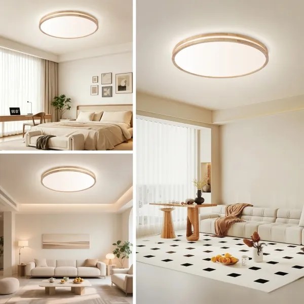 Brilagi - LED stmievateľné svietidlo MOLINA LED/100W/230V 3000-6000K dub, priemer 80 cm + diaľkový ovládač