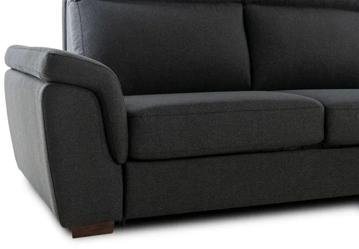 Rohová sedacia súprava na každodenné spanie AZZURRA br. FIORELLO s rozkladom, pravá, 140, tm. šedá (penelope 25)