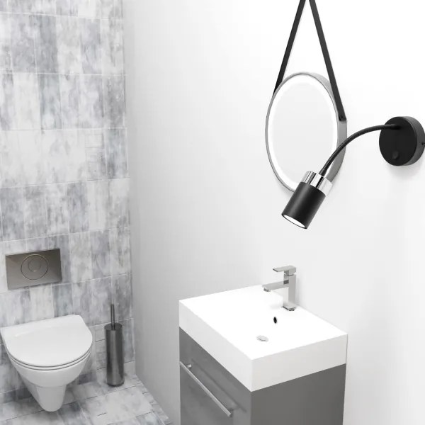 Flexibilná lampička JOKER 1xGU10/8W/230V čierna/matný chróm