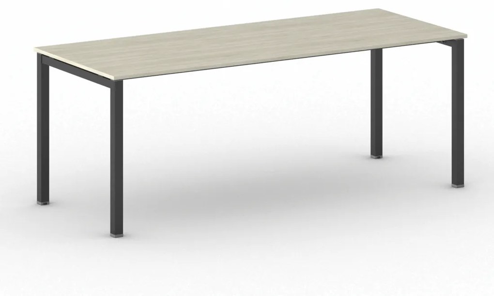 Rokovací stôl Square s čiernou podnožou 2000 x 800 x 750 mm, dub prírodný