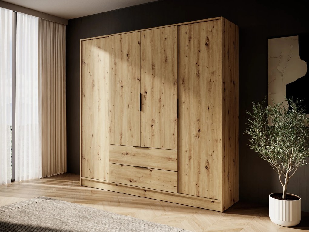 Šatníková skriňa Kelly 4D 206 cm dub artisan