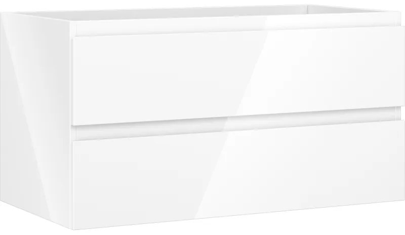 Mexen Orio, kúpeľňová skrinka 90 cm, 2 zásuvky, biela lesklá, 91A10-09047-2-BFF00
