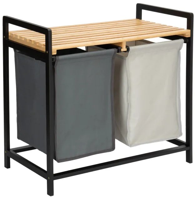 Kôš na bielizeň HANOI čierny DUO COLOR 80 l