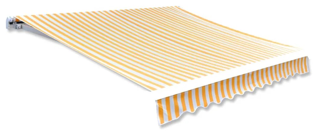 vidaXL Plachta na markízu, slnečnicovo žltá a biela 4x3 m (bez rámu)