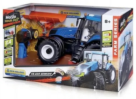 Maisto Tech RC, New Holland tractor s radlicou, 2,4 Ghz, modrá