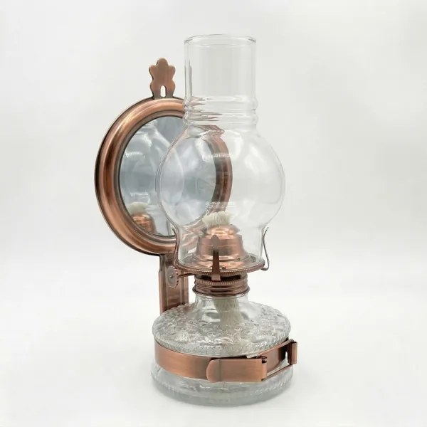 Brilagi - Petrolejová lampa so zrkadlom MERLIN medená/patina