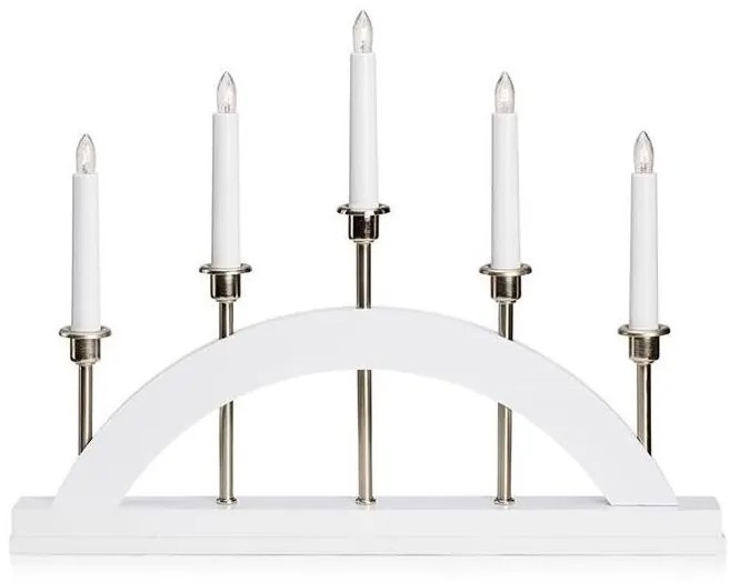 Markslöjd 705832 - Vianočný svietnik BRIDGE 5xE10/3W/230V biela